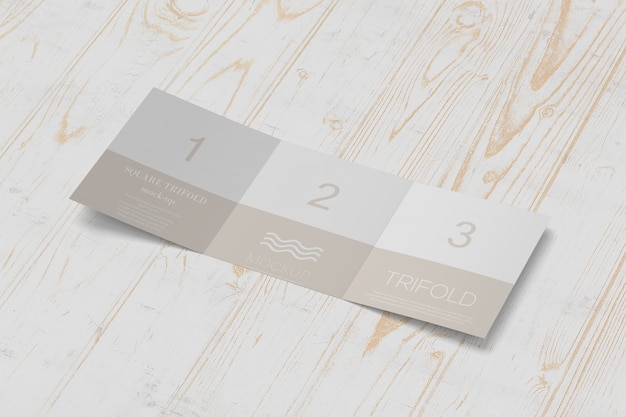 Mockup brochure quadrata a tre ante