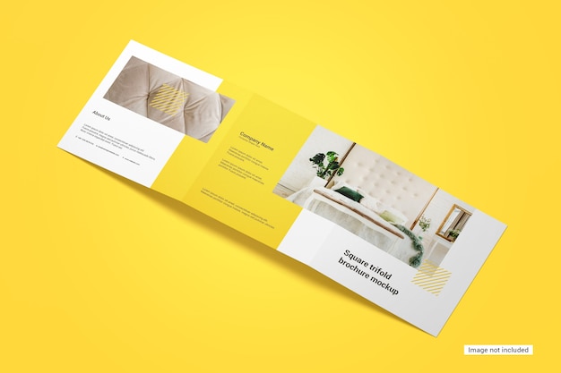 Square trifold brochure mockup