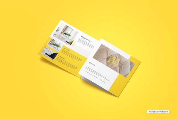 Square trifold brochure mockup