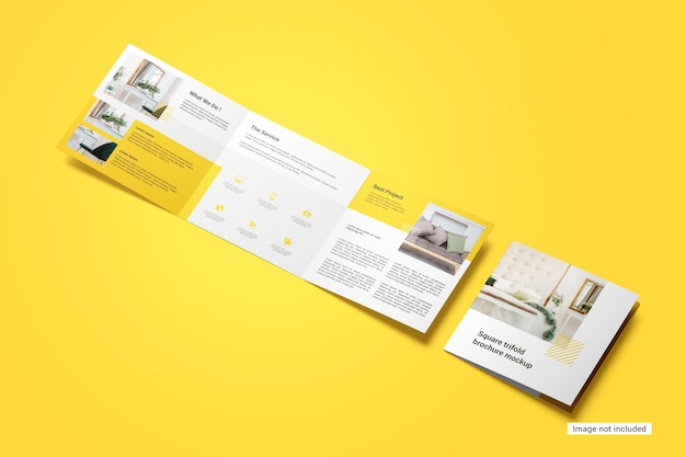 PSD mockup di brochure a tre ante quadrato