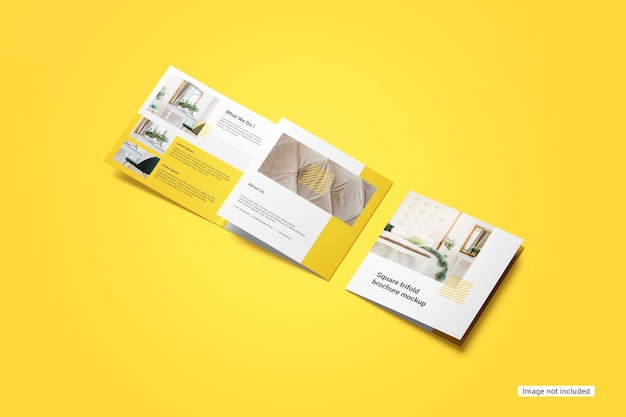 Square trifold brochure mockup