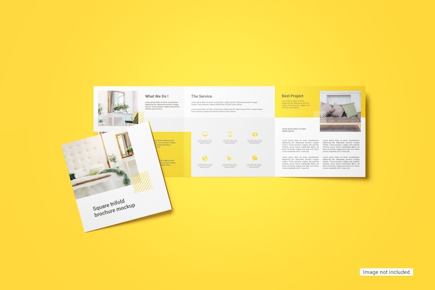 Square trifold brochure mockup