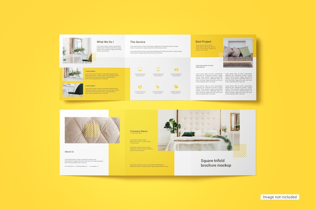 Mockup di brochure a tre ante quadrato