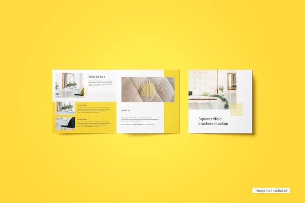 Square trifold brochure mockup