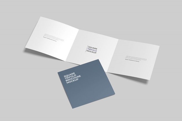 Mockup brochure quadrata a tre ante