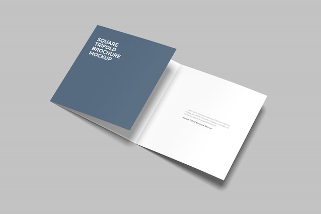 Mockup brochure quadrata a tre ante