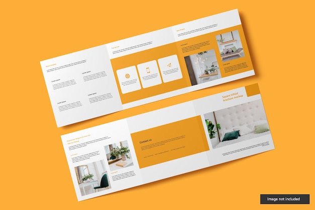 PSD mockup di brochure a tre ante quadrato