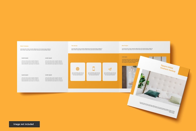 Mockup di brochure a tre ante quadrato