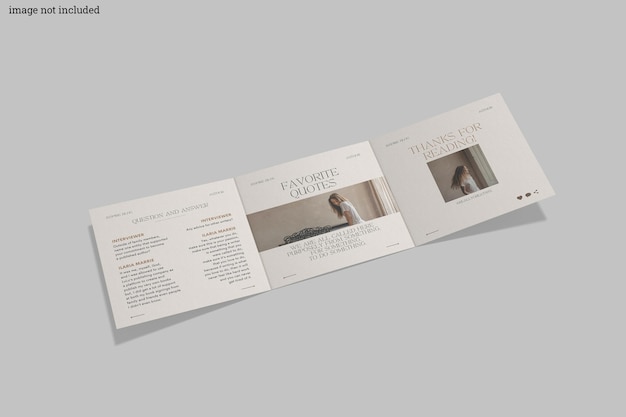 square trifold brochure mockup