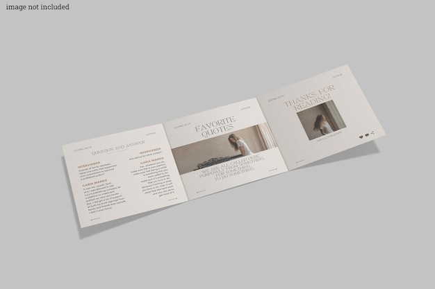 Square trifold brochure mockup