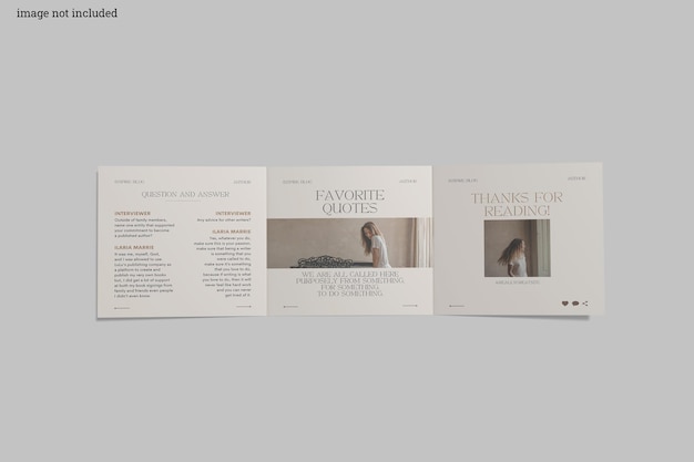 Square trifold brochure mockup