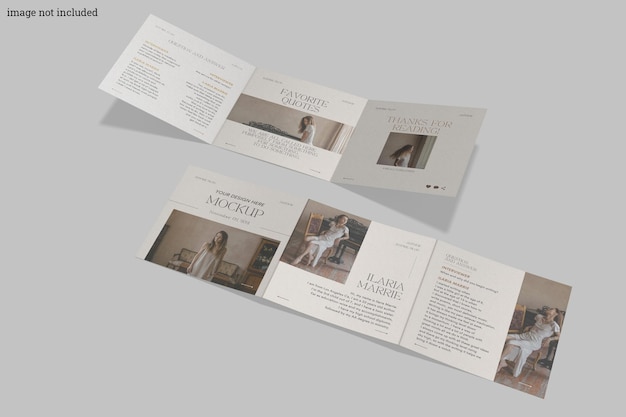 Square trifold brochure mockup