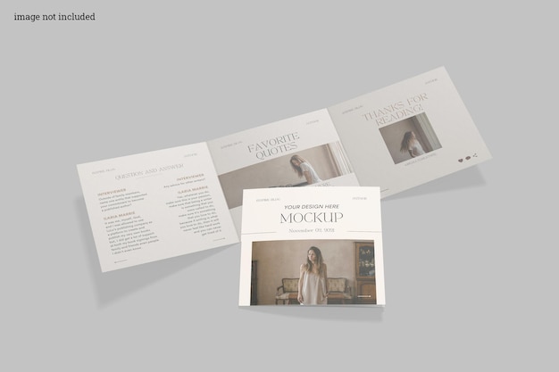 Square trifold brochure mockup