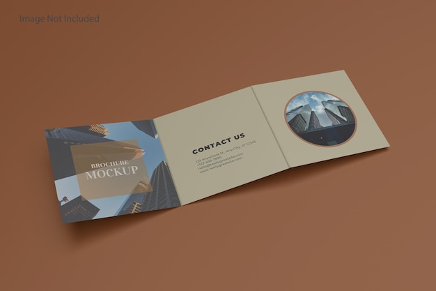 Square trifold brochure mockup