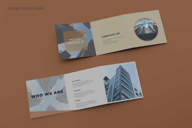 Square trifold brochure mockup