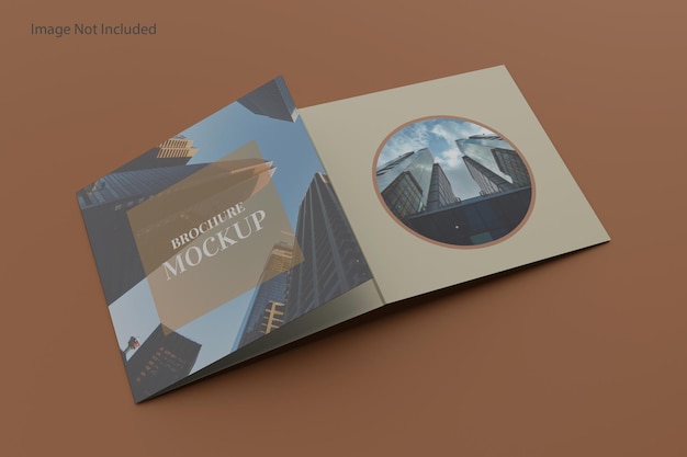 Square trifold brochure mockup