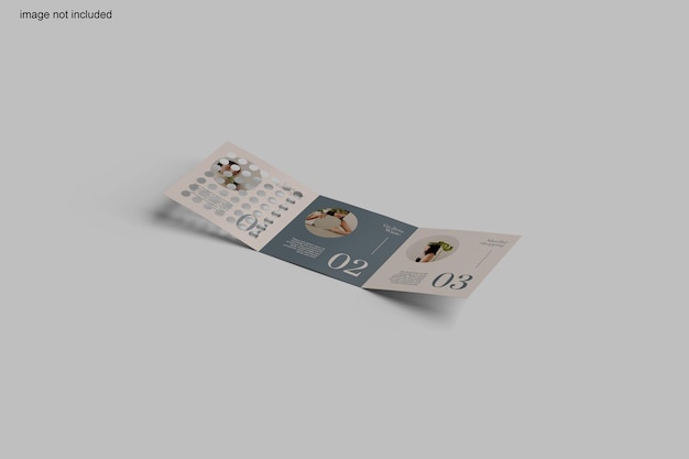 Square trifold brochure mockup