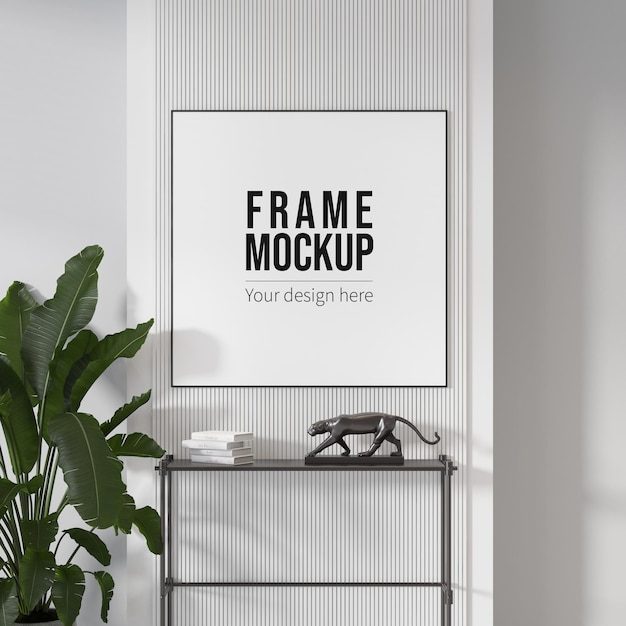 PSD square wall frame mockup