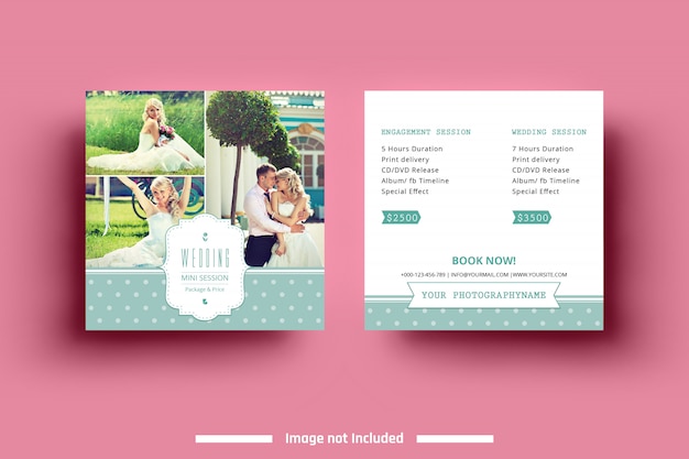 PSD square wedding mini session template