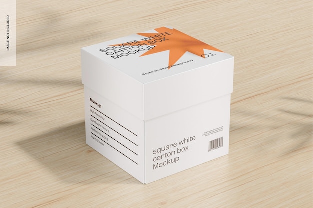 square white carton box mockup, perspective