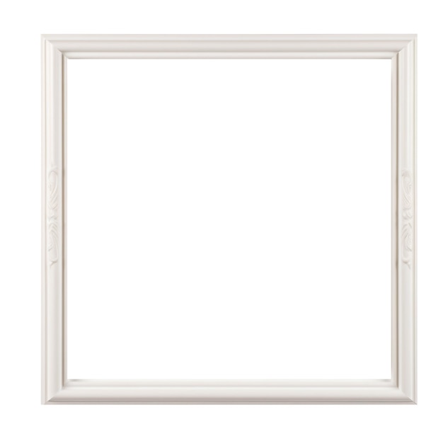 Square white frame with ornament