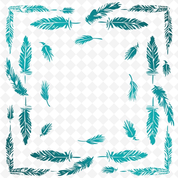 PSD a square with a blue and green palm tree on it