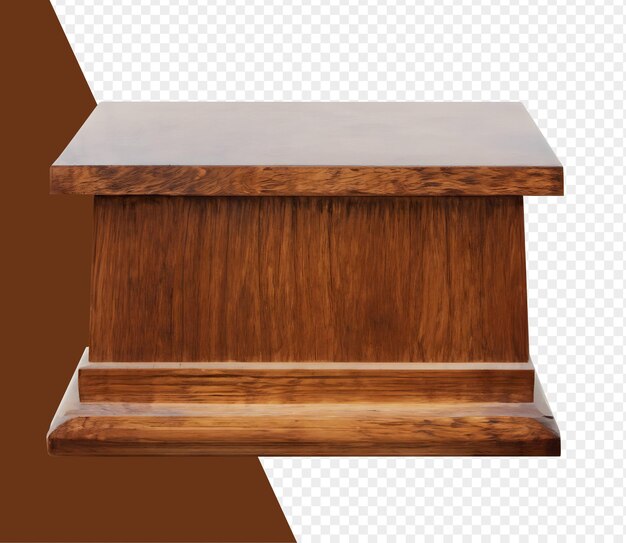 Square wooden podium isolated