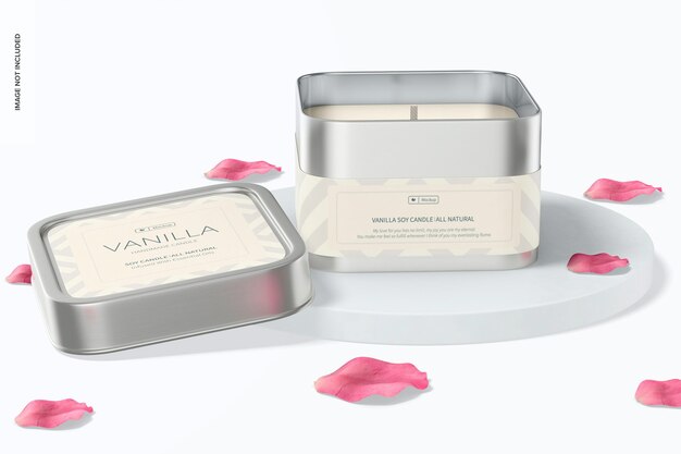 squared candle tin mockup, opened