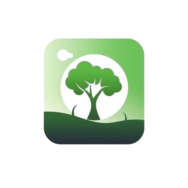 PSD squared icon with round edges for nature app created with generative ai