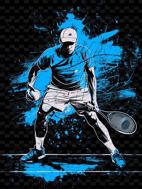 PSD squash player holding racket with ball and court shoes with illustration flat 2d sport background