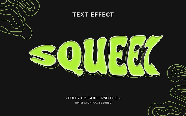 PSD squezee text effect