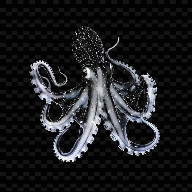 Squid formed in ink material semi transparent with black liq animal abstract shape art collections