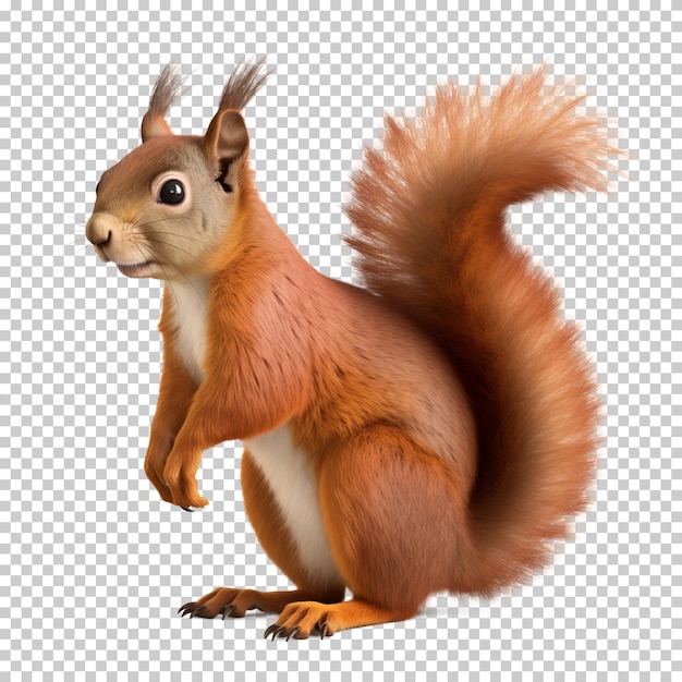 PSD squirrel isolated on transparent background