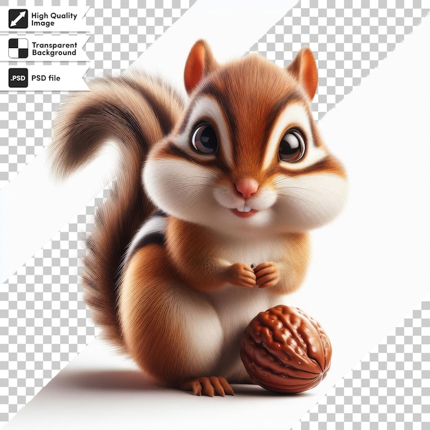 PSD a squirrel with a nut and a picture of a squirrel