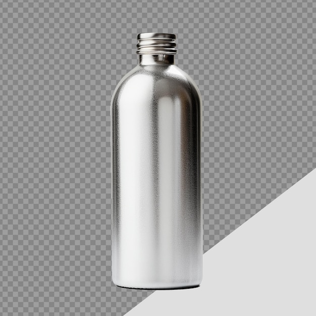 PSD srebrna butelka png wyizolowana na przezroczystym tle