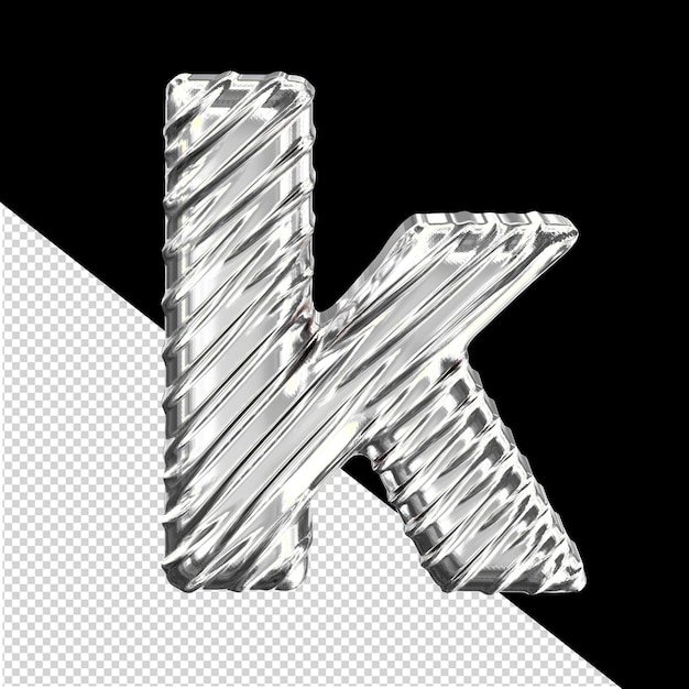 PSD srebrny 3d symbol litera k