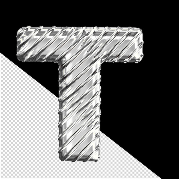 Srebrny 3d Symbol Litera T