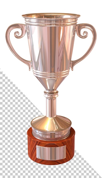 PSD srebrny kubek trofeum wyizolowany na białym tle 3d rendering