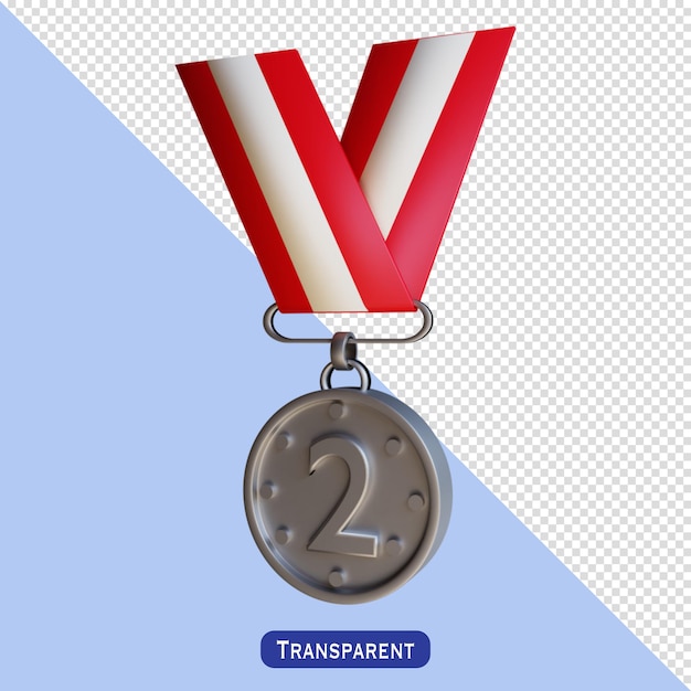 PSD srebrny medal w stylu 3 d