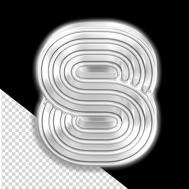 Srebrny świecący Symbol Numer 8