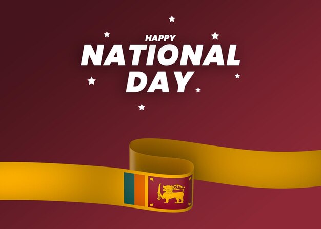 PSD sri lanka flag element design national independence day banner ribbon psd