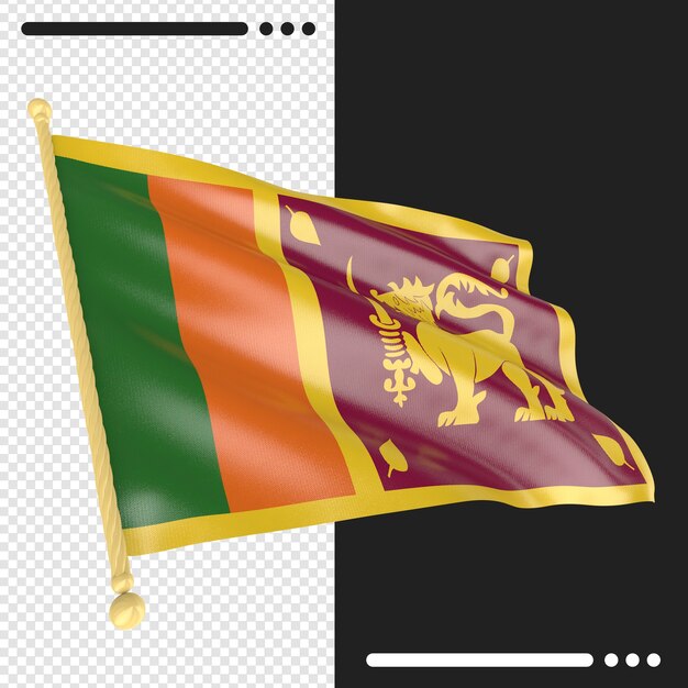 分離された3dレンダリングのスリランカの旗