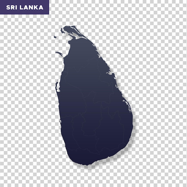 Sri lanka map on transparent background