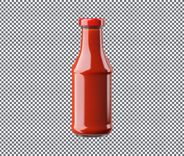 PSD sriracha sauce bottle isolated on transparent background