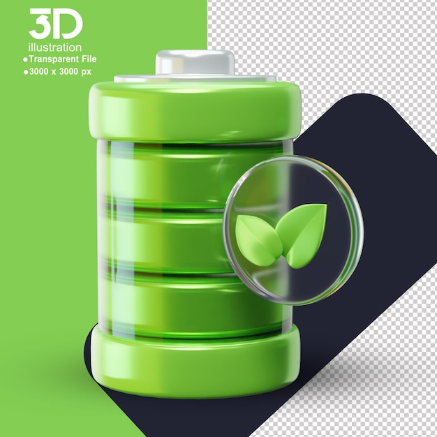 Środowisko Ekologia 3D ikona baterii