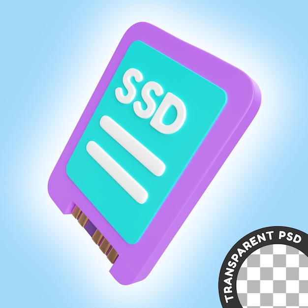 Ssd 3d-illustratiepictogram