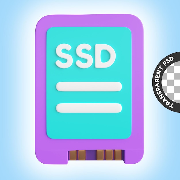 PSD ssd 3d-illustratiepictogram