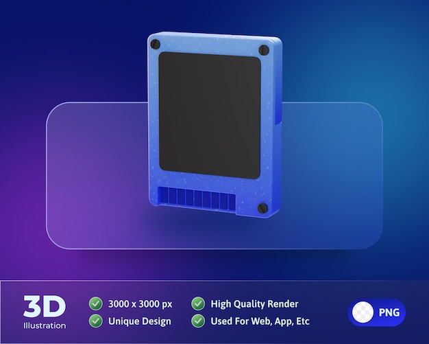 SSD-apparaat Elektronisch pictogram 3d illustratie