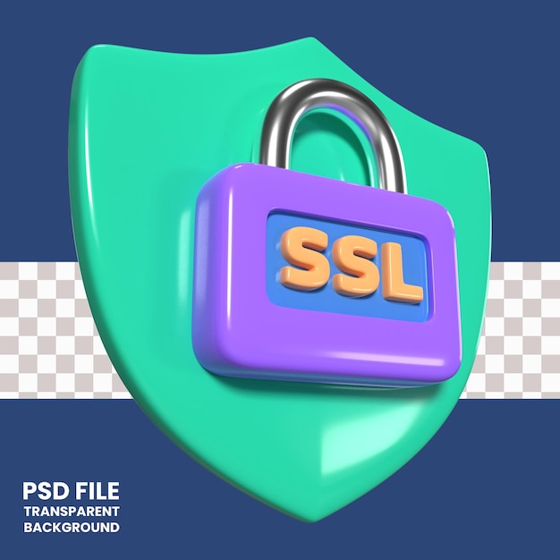 PSD ssl 3d illustration icon