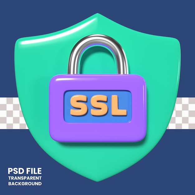 PSD ssl 3d illustration icon